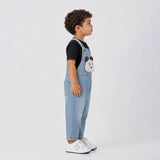 LSB Cross Eye Bear Face Denim Dungaree for Toddlers and Kids (No T-Shirt Included)