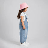 LSB Blushing Panda Face Denim Dungaree for Toddlers and Kids (No T-Shirt Included)