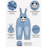 LSB Blushing Panda Face Denim Dungaree for Toddlers and Kids (No T-Shirt Included)