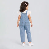 LSB Fluffy White Cat Denim Dungaree for Toddlers and Kids (No T-Shirt Included)