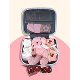 LSB 18 pcs Baby Pink Teddy Birthday Gift Hamper set for Baby Girl with travelling Suitcase,