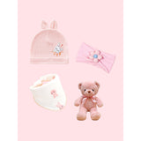 LSB 18 pcs Baby Pink Teddy Birthday Gift Hamper set for Baby Girl with travelling Suitcase,