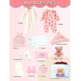 LSB 18 pcs Baby Pink Teddy Birthday Gift Hamper set for Baby Girl with travelling Suitcase,