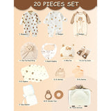 LSB 20 pcs Chubby Cream Teddy Face Birthday Gift Hamper set for Baby with travelling suitcase