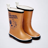 LSB Mr.Bear Brown, Flexible Rubber Rain Gumboots for Toddlers & Kids