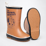 LSB Mr.Bear Brown, Flexible Rubber Rain Gumboots for Toddlers & Kids