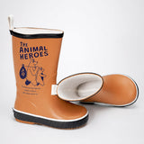 LSB Mr.Bear Brown, Flexible Rubber Rain Gumboots for Toddlers & Kids