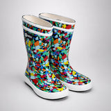 LSB Ms. Brush Brooks, flexible Rubber Rain Gumboots for Toddlers & Kids