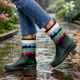 LSB Ms. Olive Moss, Flexible Rubber Rain Gumboots for Adults