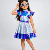 LSB Holographic Alien Girl, Kids Halloween Costume Fancy Dress Up