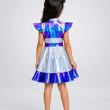 LSB Holographic Alien Girl, Kids Halloween Costume Fancy Dress Up