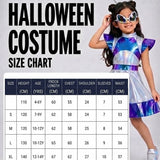 LSB Holographic Alien Girl, Kids Halloween Costume Fancy Dress Up