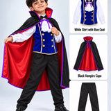 LSB Black & Blue Coat Vampire, Kids Halloween Costume Fancy Dress Up