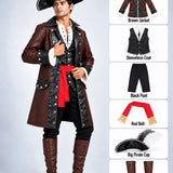 LSB Classic Carribean Pirate, Adult Halloween Costume Fancy Dress Up