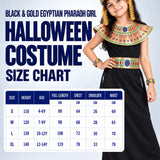 LSB Black & Gold Egyptian Pharaoh Girl, Kids Halloween Costume Fancy Dress Up