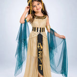 LSB Gold & Green Egyptian Girl, Kids Halloween Costume Fancy Dress Up