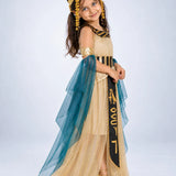 LSB Gold & Green Egyptian Girl, Kids Halloween Costume Fancy Dress Up