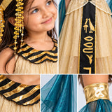 LSB Gold & Green Egyptian Girl, Kids Halloween Costume Fancy Dress Up
