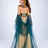 LSB Gold & Green Egyptian Girl, Kids Halloween Costume Fancy Dress Up