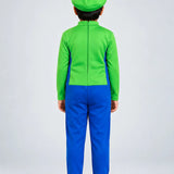 LSB Junior Super Brother Green Plumber, Kids Halloween Costume Fancy Dress Up