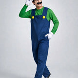 LSB Super Brother Green Plumber Adult Halloween Costume Fancy Dress Up