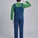 LSB Super Brother Green Plumber Adult Halloween Costume Fancy Dress Up