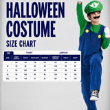 LSB Super Brother Green Plumber Adult Halloween Costume Fancy Dress Up