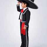 LSB Black & Red Mexican Mariachi Boys, Kids Halloween Costume Fancy Dress Up