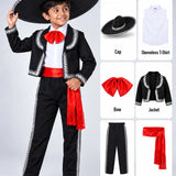 LSB Black & Red Mexican Mariachi Boys, Kids Halloween Costume Fancy Dress Up