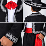 LSB Black & Red Mexican Mariachi Boys, Kids Halloween Costume Fancy Dress Up