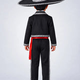 LSB Black & Red Mexican Mariachi Boys, Kids Halloween Costume Fancy Dress Up