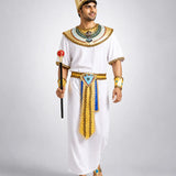 LSB White Egyptian Pharaoh King Adult Halloween Costume Fancy Dress Up