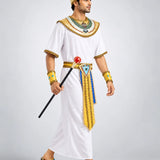 LSB White Egyptian Pharaoh King Adult Halloween Costume Fancy Dress Up
