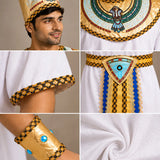 LSB White Egyptian Pharaoh King Adult Halloween Costume Fancy Dress Up