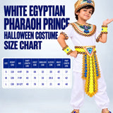 LSB White Egyptian Pharaoh Prince, Kids Halloween Costume Fancy Dress Up