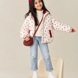 LSB Cream & Brown Bunny Mushroom Quilted Hooded Winter Jacket for Kids