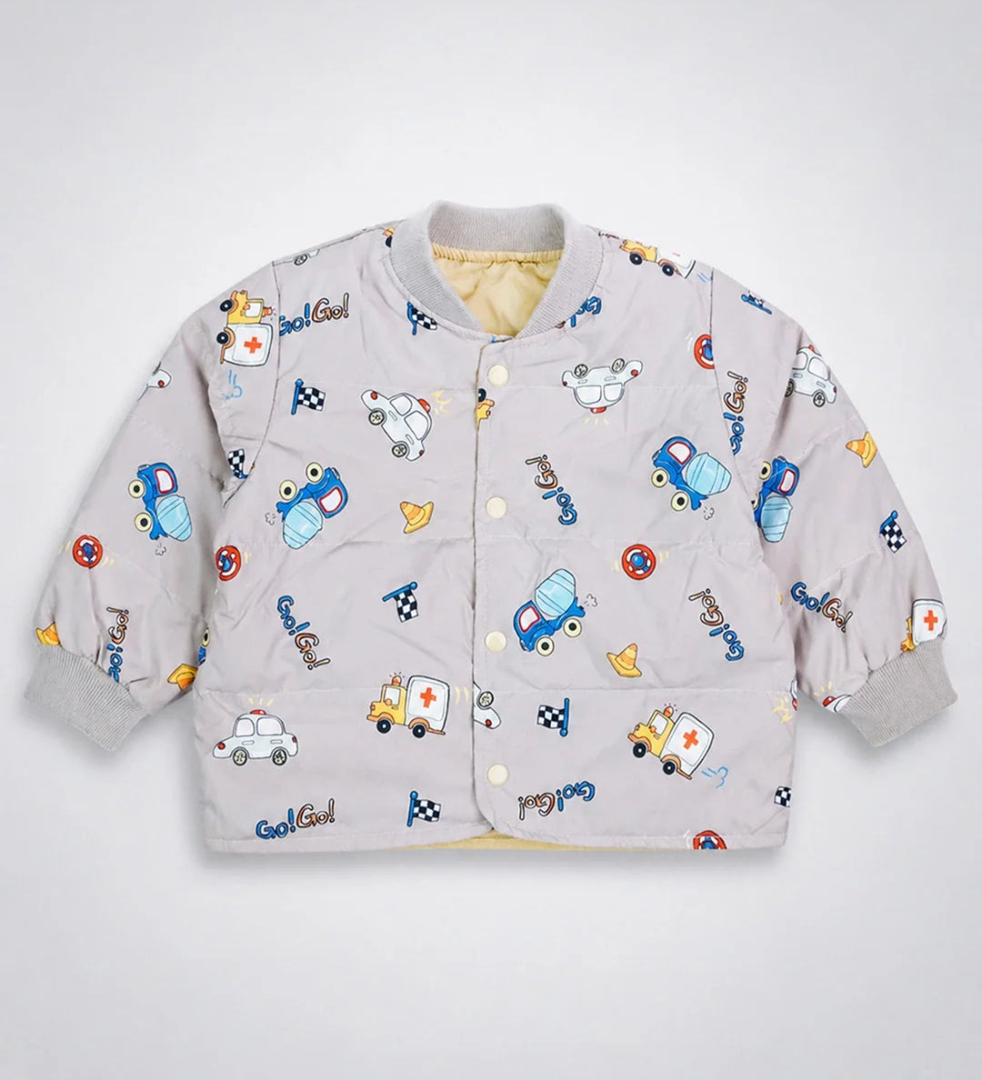 LSB Grey Dumper Quilted Bomber Winter Jacket for Kids