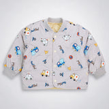 LSB Grey Dumper Quilted Bomber Winter Jacket for Kids