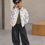 LSB Grey Dumper Quilted Bomber Winter Jacket for Kids