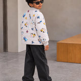 LSB Grey Dumper Quilted Bomber Winter Jacket for Kids
