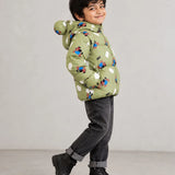 LSB Sage Green Puppy & Cloud Quilted Hooded Winter Jacket for Kids