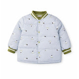 Grey & Olive Abstract Winter Jacket for Kids