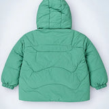 LSB Mint Green Dino-Themed Quilted Hooded Winter Jacket for Kids