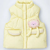 LSB Yellow Teddy Puffer Sleeveless Winter Jacket for Kids