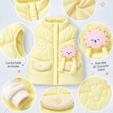 LSB Yellow Teddy Puffer Sleeveless Winter Jacket for Kids