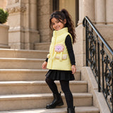 LSB Yellow Teddy Puffer Sleeveless Winter Jacket for Kids
