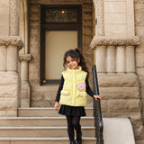 LSB Yellow Teddy Puffer Sleeveless Winter Jacket for Kids