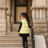 LSB Yellow Teddy Puffer Sleeveless Winter Jacket for Kids