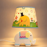 LSB Blue Ceramic Elephant side Bed Table Lamp, Kids Room Decor