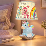 LSB Blue ceramic Rocking Unicorn side Bed Table Lamp, Kids Room Decor